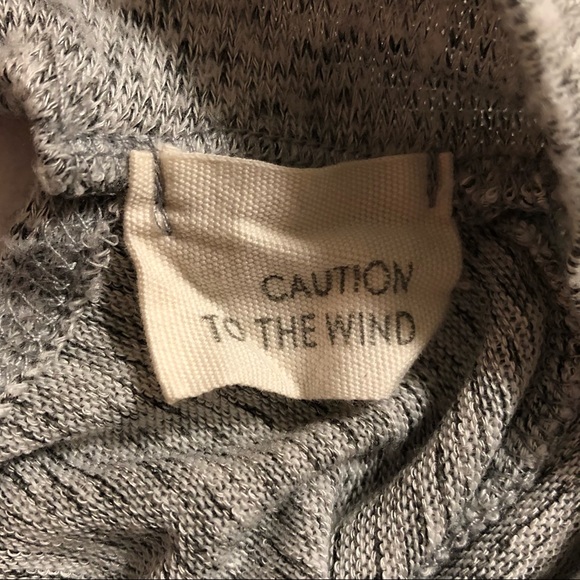 💸 $2 ADD-ON Caution To The Wind Gray Mock Neck Shirt - Picture 5 of 5